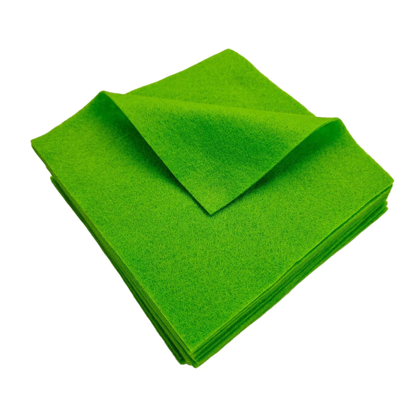 Jtnohx Soft Felt Fabric, Colour Felt Sheets for Crafts, 1.4mm Thick Flexible Craft Fabric for Handwork DIY Projects 15x15cm(Fluorescent Green)