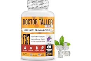 NuBest Doctor Taller Kids - Kids Multivitamins, Toddler Vitamins - Support Healthy, Immunity and Bone Strength for Ages 2 to 9 - Grape Flavor - 60 Vegan Chewable Tablets | 1 Month Supply