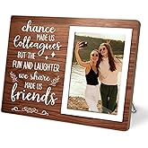 KLYTINK Coworker Gift Picture Frame, Friend Photo Frame, Gifts for Best Work Friend, Worker Leaving Gifts, Retirement&Farewell or New Job Gift,Chance Made Us Colleagues 4x6 Photo (Brown03)
