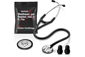 MOTIVATEM Stethoscope Replacement Part Kit for Littman Master Cardiology – Fits Master Cardiology Model (Black)