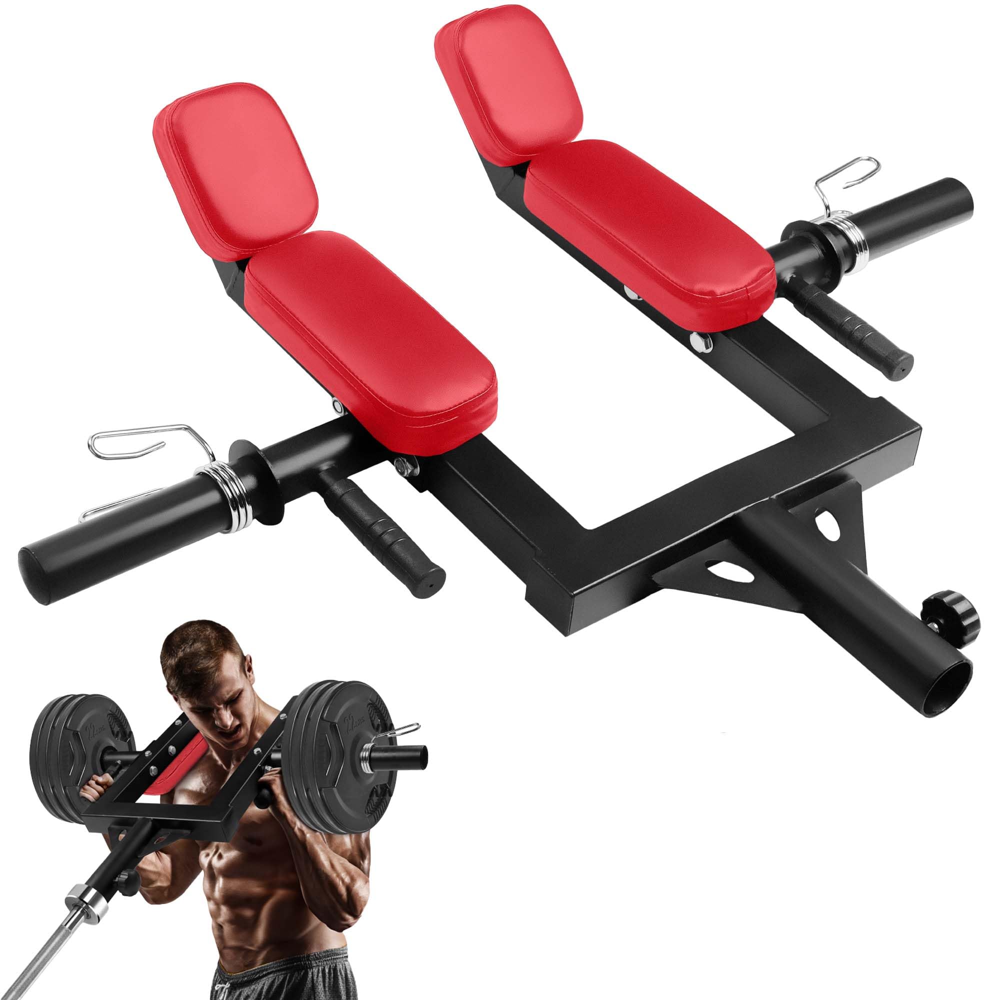 Photo 1 of Yes4All Red Viking Shoulder Press Landmine Attachment - Weightlifting Handle Fits 2-Inch Olympic Bars Works Shoulders Chest Abs Back Thigh & Other Muscles Includes Collars T Bar Row Attachment Handle
