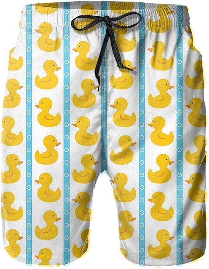 Rubber Duck Swim Trunks Beach Board Shorts Swimsuit Swimwear for Men