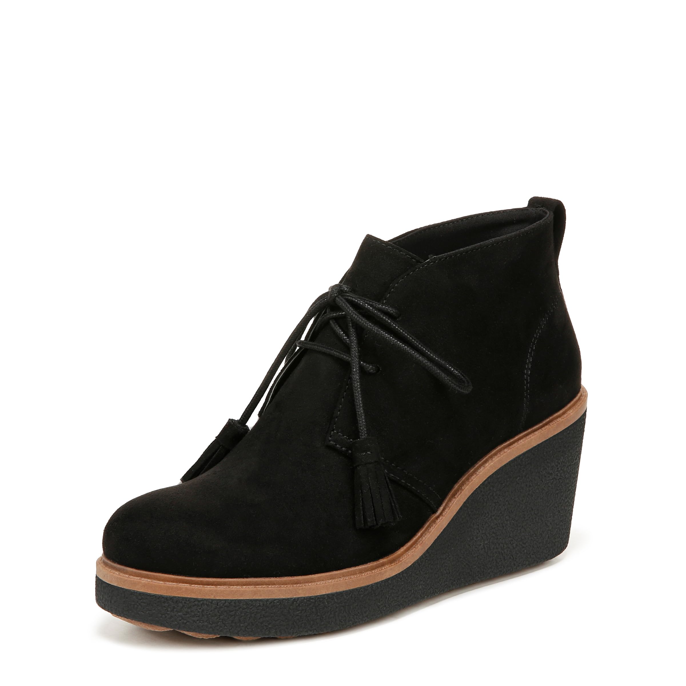Dr. Scholl’s Womens Aurora Wedge Boot Black Microfiber 9 M