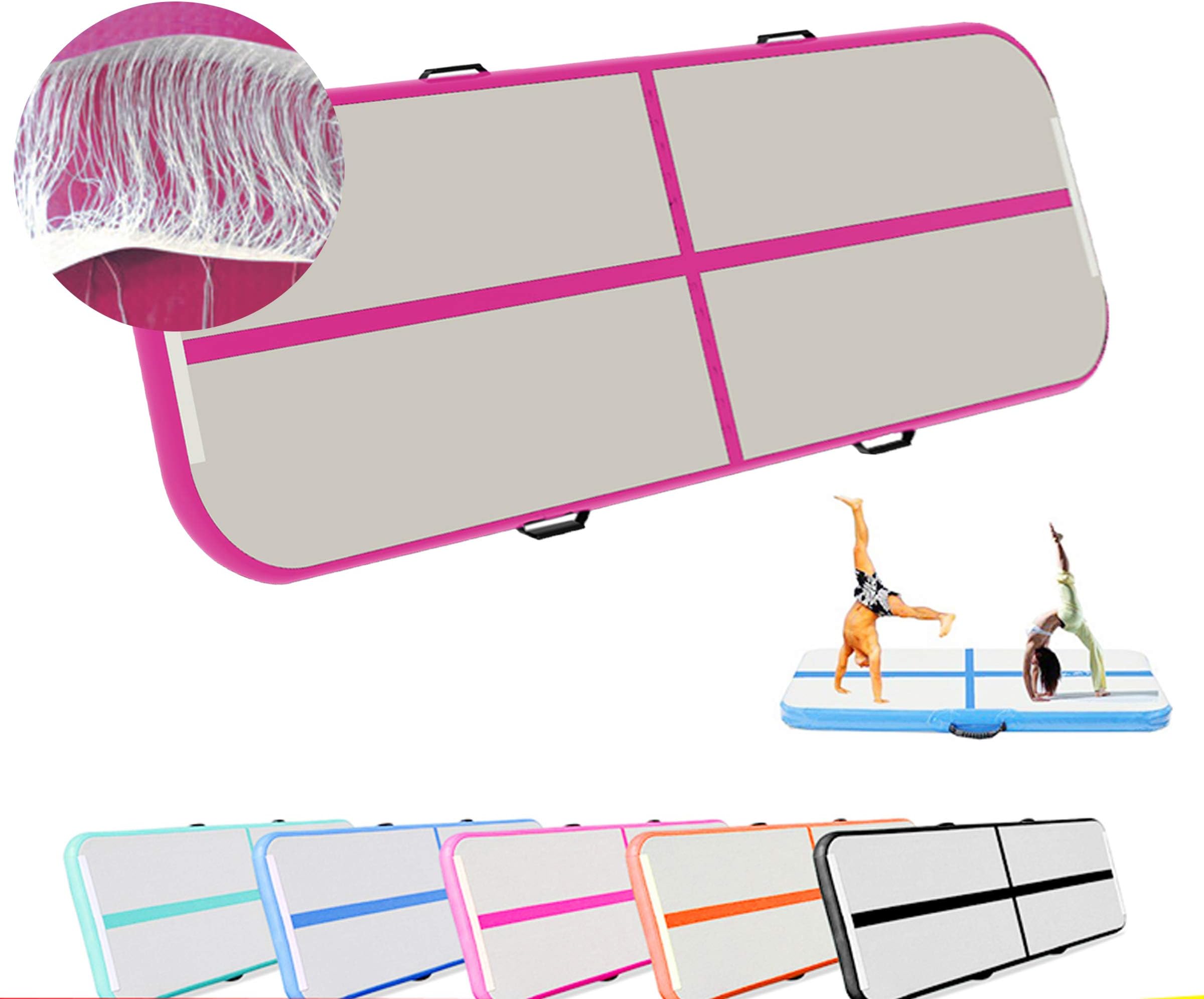 CLEAN ELF Air Track Inflatable Tumbling Mats for Gymnastics with Electric Pump | Suitable for Adults & Kids | Gym, Yoga, Training, Beach, Exercise Gymnastics Mat