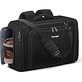 Vancropak Convertible Carry on Garment Bag with Backpack Straps, Airline Approved Travel Garment Duffel Bag with Shoe Compartment, Wrinkle Free Suit Carrier Business Suitcase For 15.6" Laptop, Black