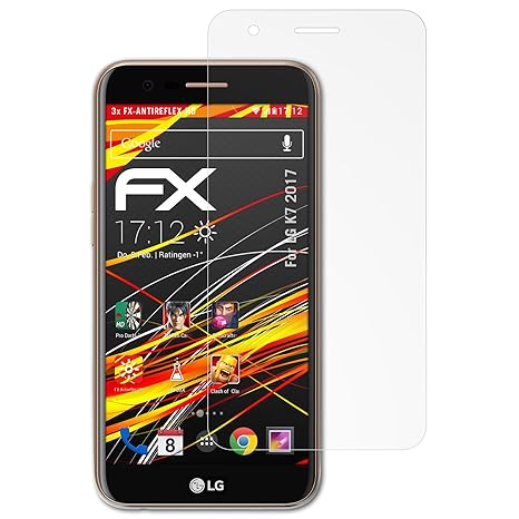 atFolix Schutzfolie kompatibel mit LG K7 2017 Displayschutzfolie, HD-Entspiegelung FX Folie (3X)
