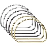 uxcell 6Pcs Metal Purse Handle, D Ring Handbag Ring Buckle Bag Handle Replacement for DIY Handmade Woven Bag Luggage Hardware Accessories, Gold/Gunmetal/Silver