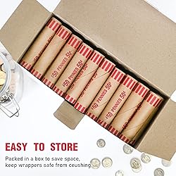 L LIKED 100 PCS Preformed Coin Wrappers Rolls-Pennies