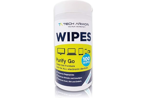 Tech Armor Screen Wipes - 100 Wipes for TV, Computer, Laptop, Phone, iPad - Non-Streaking, Eco-Friendly, Ammonia & Alcohol Fr