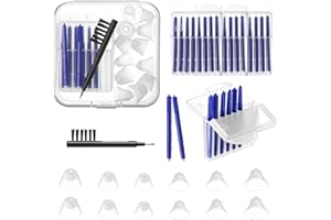 Wovnet Hearing Amplifier Cleaning Tools, Compatible with Audien Hearing Aid Kit Includes 6 Sizes Silicone Dome, Cleaning Brush with Screwdriver Wax Guards Filter and Carrying Case(11 Pcs)