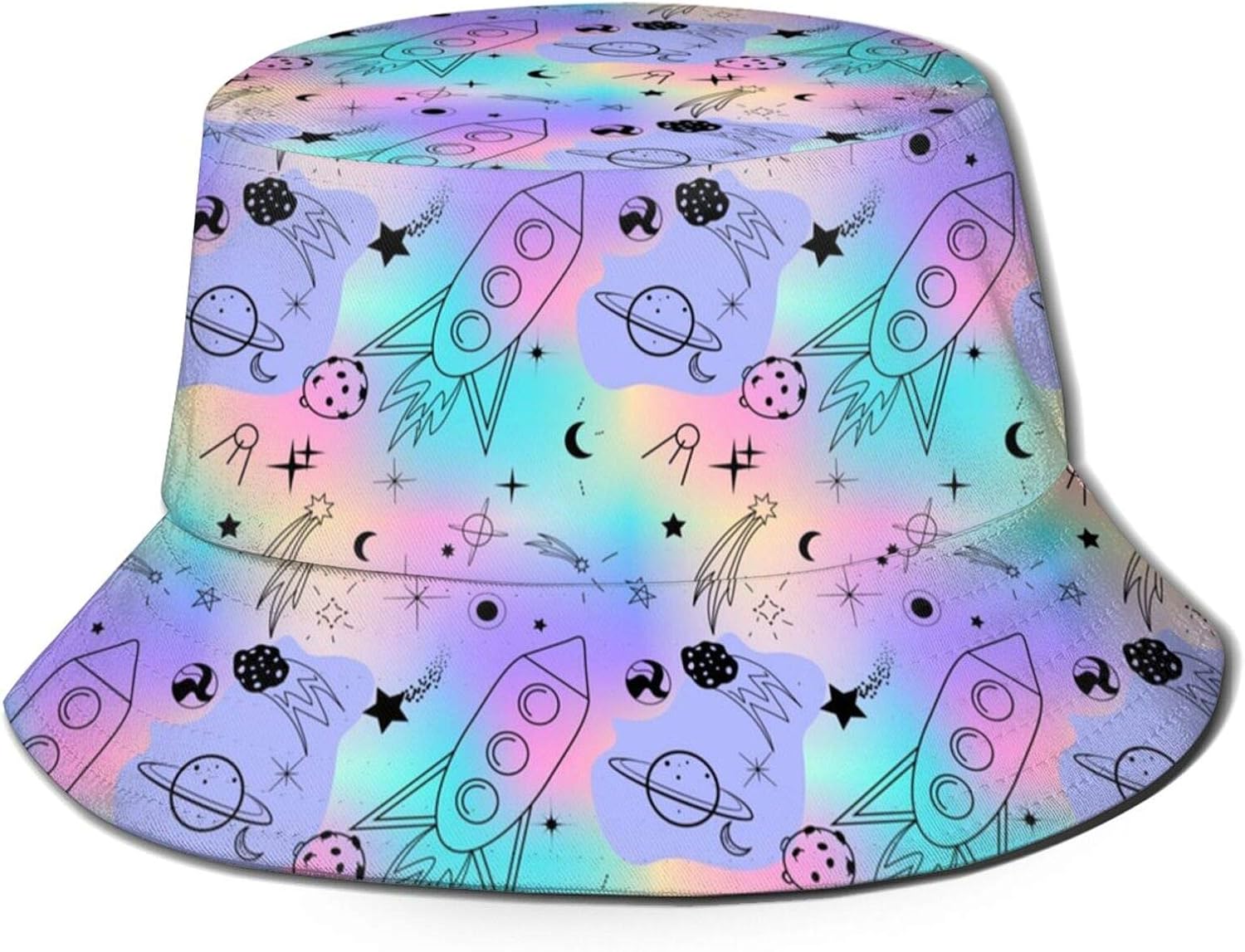 90s Style Galaxy Bucket Hat Lightweight Travelling Summer Outdoor Cap