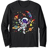 Outer Space Gift for Sci Fi- Boys & Girls Astronaut Long Sleeve T-Shirt