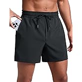 CRZ YOGA Men's Linerless Workout Shorts 5'' - Lightweight Quick Dry for Running Sports Athletic Gym with Pockets
