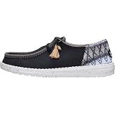HEYDUDE Women's Wendy Funk Beach Woven Slip On Shoe | Tassel Detail | Breathable Textile Upper, Crochet Heel, Elastic Laces, Easy On System, Removable Foam Insole, Lightweight Flexible Outsole