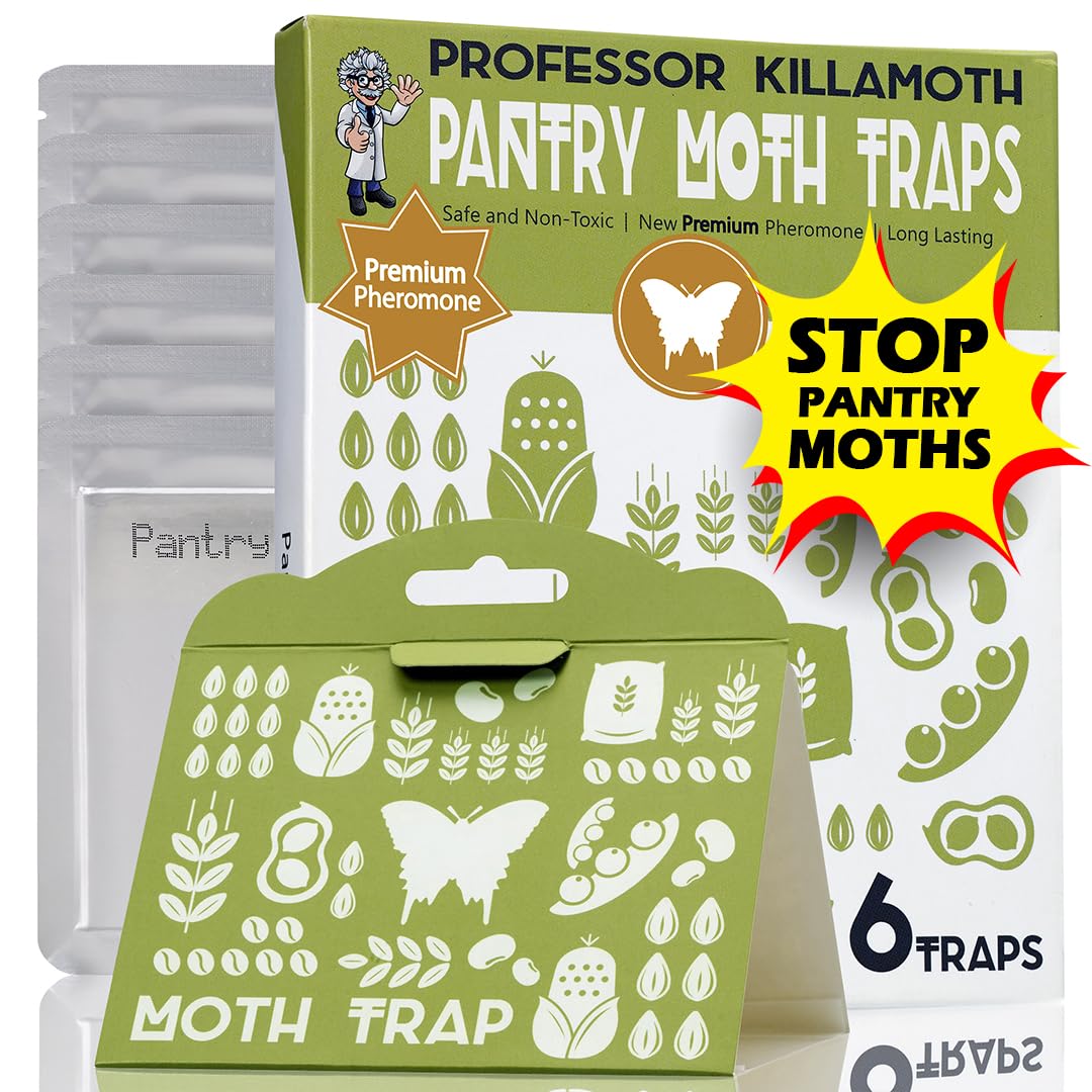 Professor Killamoth Pantry Moth Traps 6 Pack | Child And Pet Safe | No Insecticides | Premium Attractant