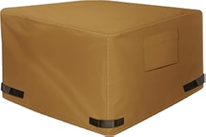 NEXCOVER Square Fire Pit Cover - Waterproof 600D Heavy Duty Cover, Premium Patio Outdoor Cover, 36”L x 36”W x 24”H, Fits for 33 inch, 34 inch, 35 inch, 36 inch Fire Pit / Table, Brown.