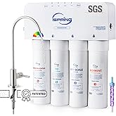 iSpring RO5004F-AK Alkaline Reverse Osmosis Water Filter with UV, SGS Tested PFAS and TDS Reduction, 500 GPD, pH+, 2:1 Pure to Drain Tankless Remineralization RO System Under Sink, Filter Life Monitor