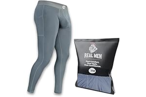RM REAL MEN Real Men B & D Pouch Compression Pants Men- 1, 2 & 3 Pack, Mens Leggings, Yoga Pants, Tights, Base Layer Men Cold Weather