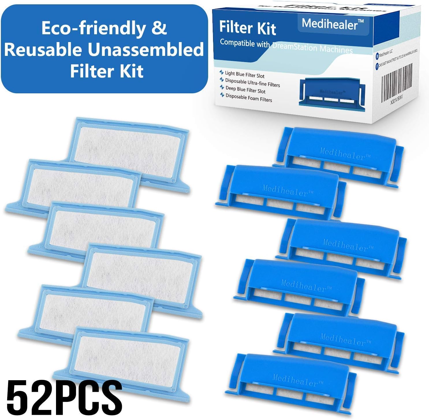 CPAP Filters 52 Pcs Compatible with Philips Respironics Dreamstation 6