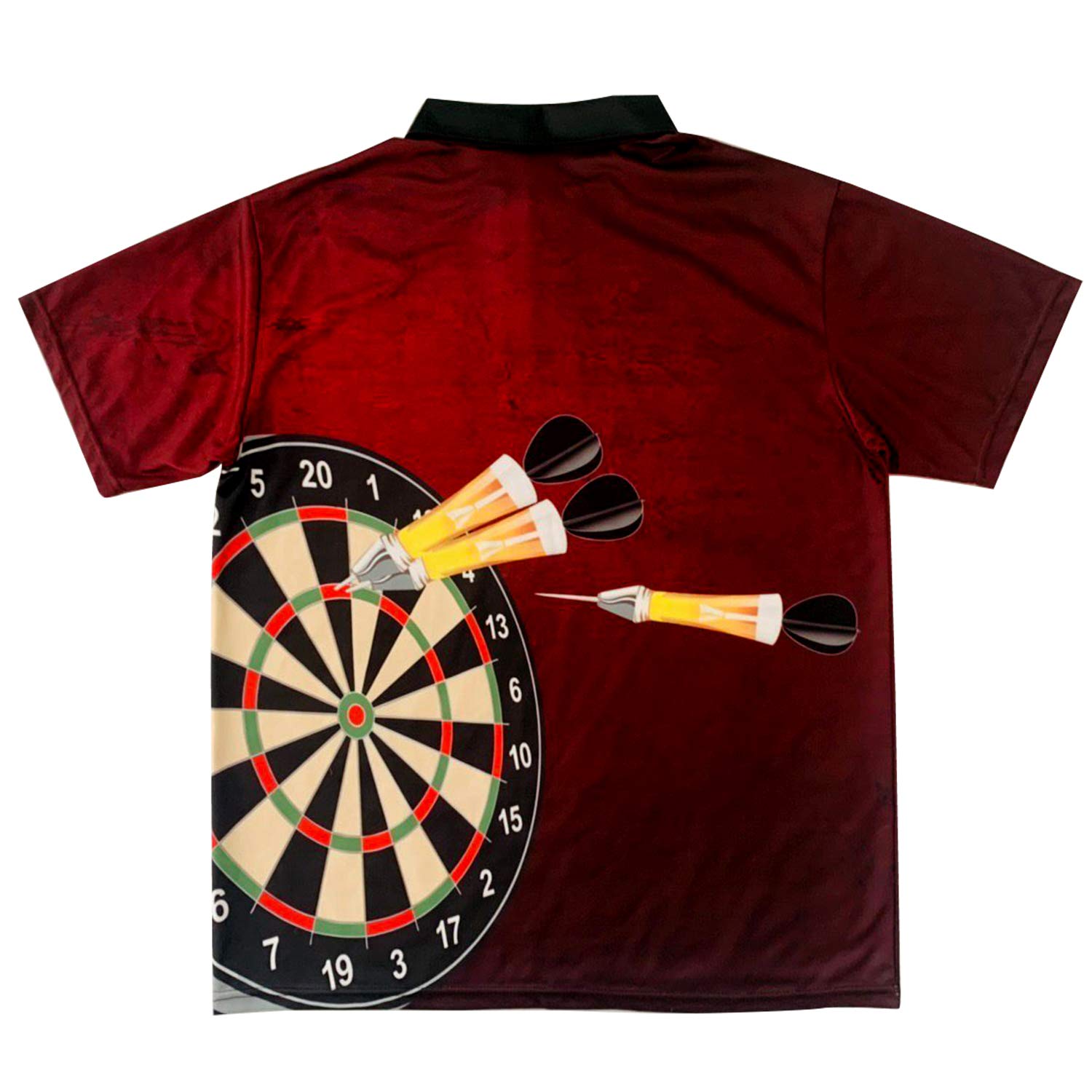MISSFLAWERING Darts Tee Shirt Moisture Wicking Performance Polo Shirt for Darts Player Red