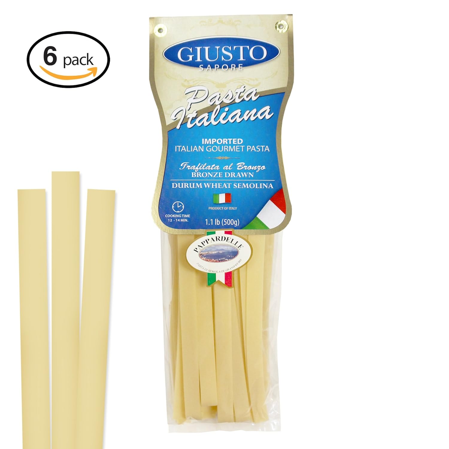 Giusto Sapore Italian Pasta Pappardelle 454g 6 Pack