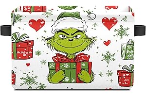 MagicCatch Large Storage Box,Christmas Grinch Foldable Storage Baskets with Handles for Organizing Clothes, Gift Storage, Chi