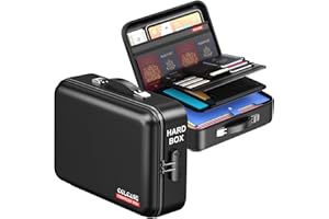 COLCASE Fireproof Document Box, Hard Fireproof Case with Lock Hard-Shell Design Fireproof Water Resistant Safe Box File Organizer for Important Documents Certificates Laptop Passports Black