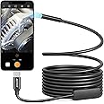 Anykit Type-C Endoscope Camera with 8 Adjustable LED Lights, Borescope with Semi-Rigid Snake Camera, IP67 Waterproof Plumbing Inspection Camera for Phone & Tablet (9.8ft)