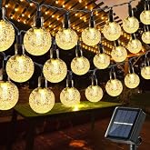 Toodour Solar String Lights Outdoor, 56ft 100 LED Globe String Light | 8 Mode, Waterproof Crystall Ball Lights Solar Patio Lights for Garden, Lawn, Patio, Gazebo, Yard, Outdoor Decor - Warm White