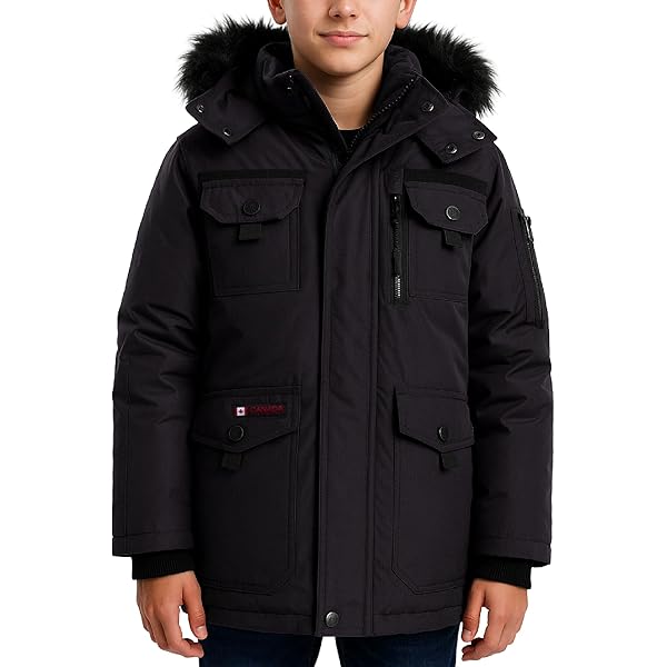 CANADA WEATHER GEAR Mens Winter Parka Jacket - Heavyweight Water