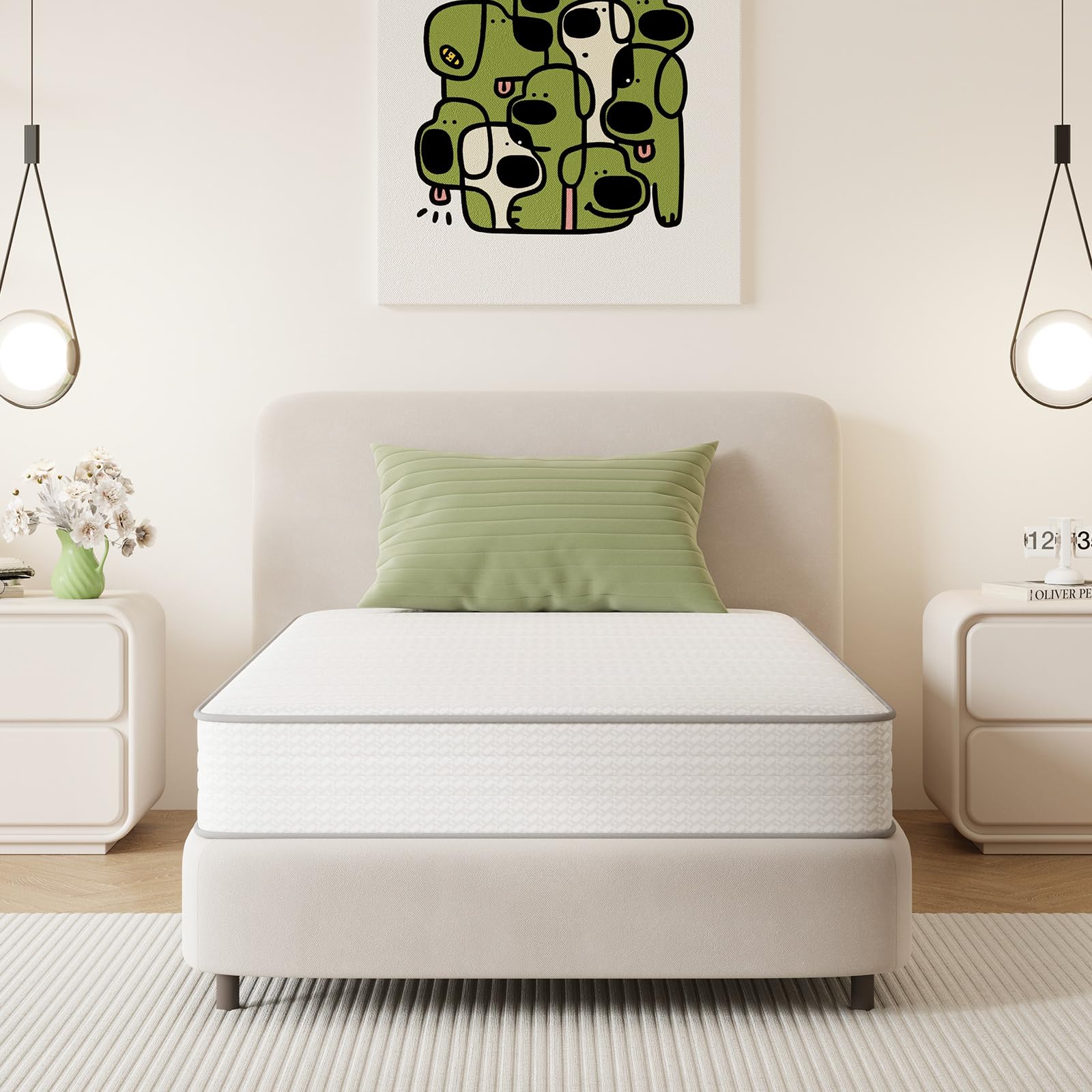 Photo 1 of ****MINOR DIRT STAINS***Novilla 8 Inch Twin Mattress, Hybrid Twin Size Mattresses in a Box with Smarts™ Coil Pocket Spring for Pressure Relief, Medium Firm Colchones with Comfort Foam, CertiPUR-US Certified