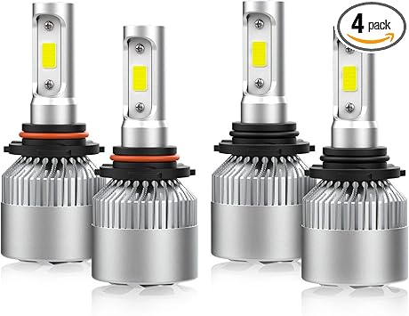 crownova 9005 9006 led headlight bulbs comb s2 series flip cob chips high beam low beam comb set 3600lm 6500k cool daylight
