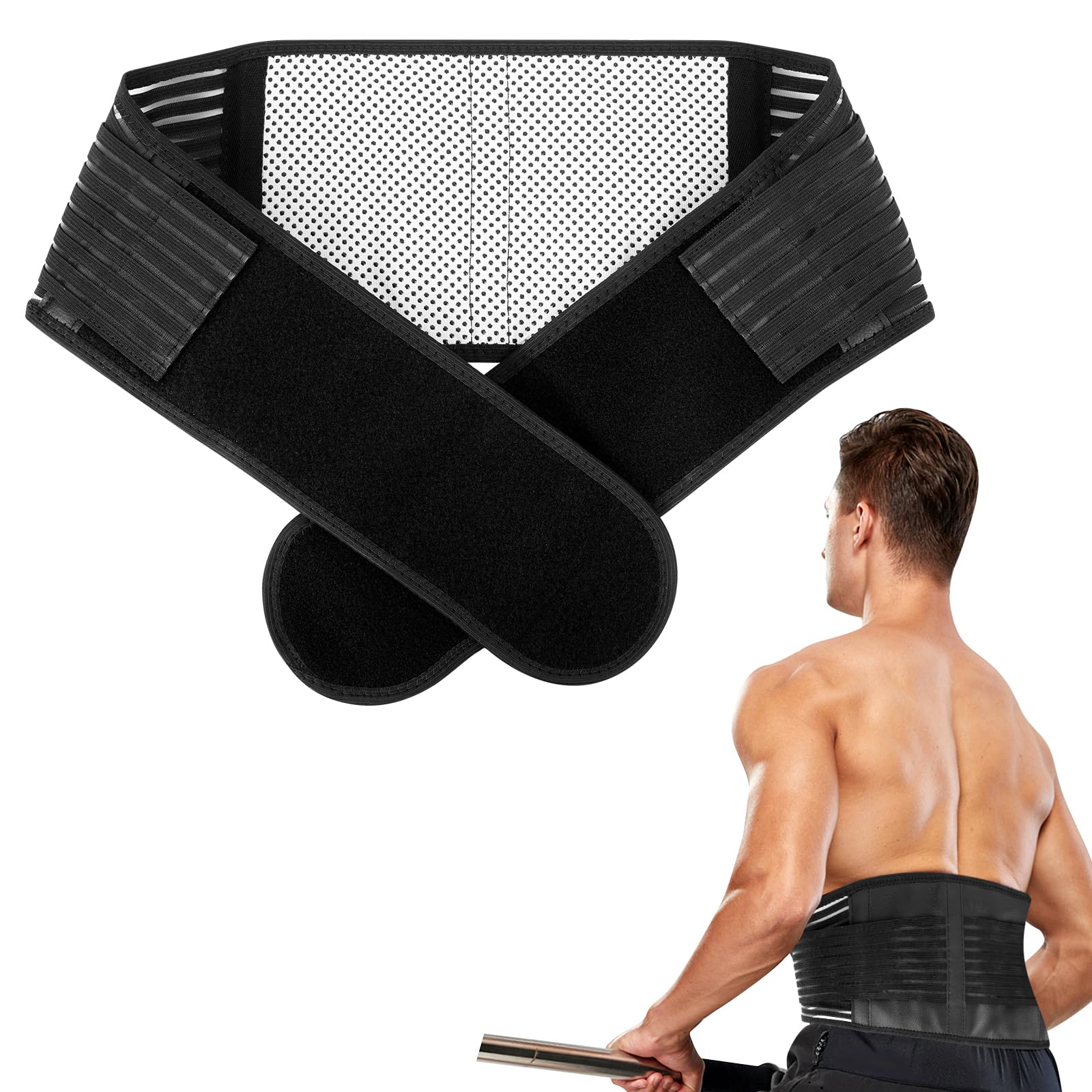 Back Support Belt for Men and Women Lumbar Support Lower Back Belt Brace ,Dual Adjustable Straps and Breathable Mesh Panels for Intant Pain Relief from Sciatica, Hernated Disc, Scoliosis - Large
