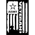 Army Veteran Flag Decal Vinyl Sticker Auto Car Truck Wall Laptop | White | 4" x 6.5"