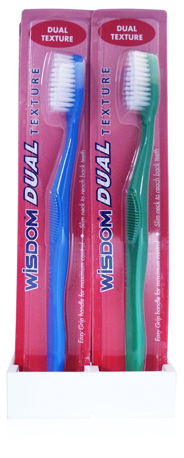 12x Wisdom Toothbrush Dual Texture - BULK MANUAL TOOTHBRUSHES by Wisdom