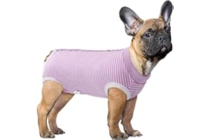 SAWMONG Dog Recovery Suit, Recovery Suit for Dogs After Surgery, Dog Spay Surgical Suit for Female Dogs, Dog Onesie Body Suit for Surgery Male Substitute Dog E-Collar Cone, Purple, Large