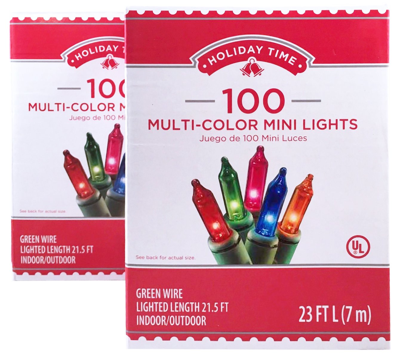 Photo 1 of Holiday Time 100 Multi-Color Mini Lights - Green Wire (2 Pack)