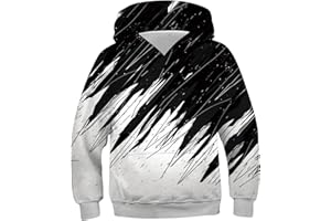 Kinberr Boys Girls 3D Cool Pullover Hoodies Novelty Hooded Sweatshirt Long Sleeve Hoody with Big Pocket 6-16 Years