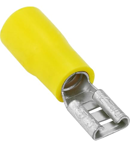 Vinyl Insulated Red Male Quick Disconnect Connector 22-18 Gauge .110 Tab - 100 Pack - Default Title