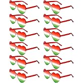 LYMOJOR 12 Pairs Heart Shaped Sunglasses Candy Color Rimless Fun Heart Glasses for Women Party Favors