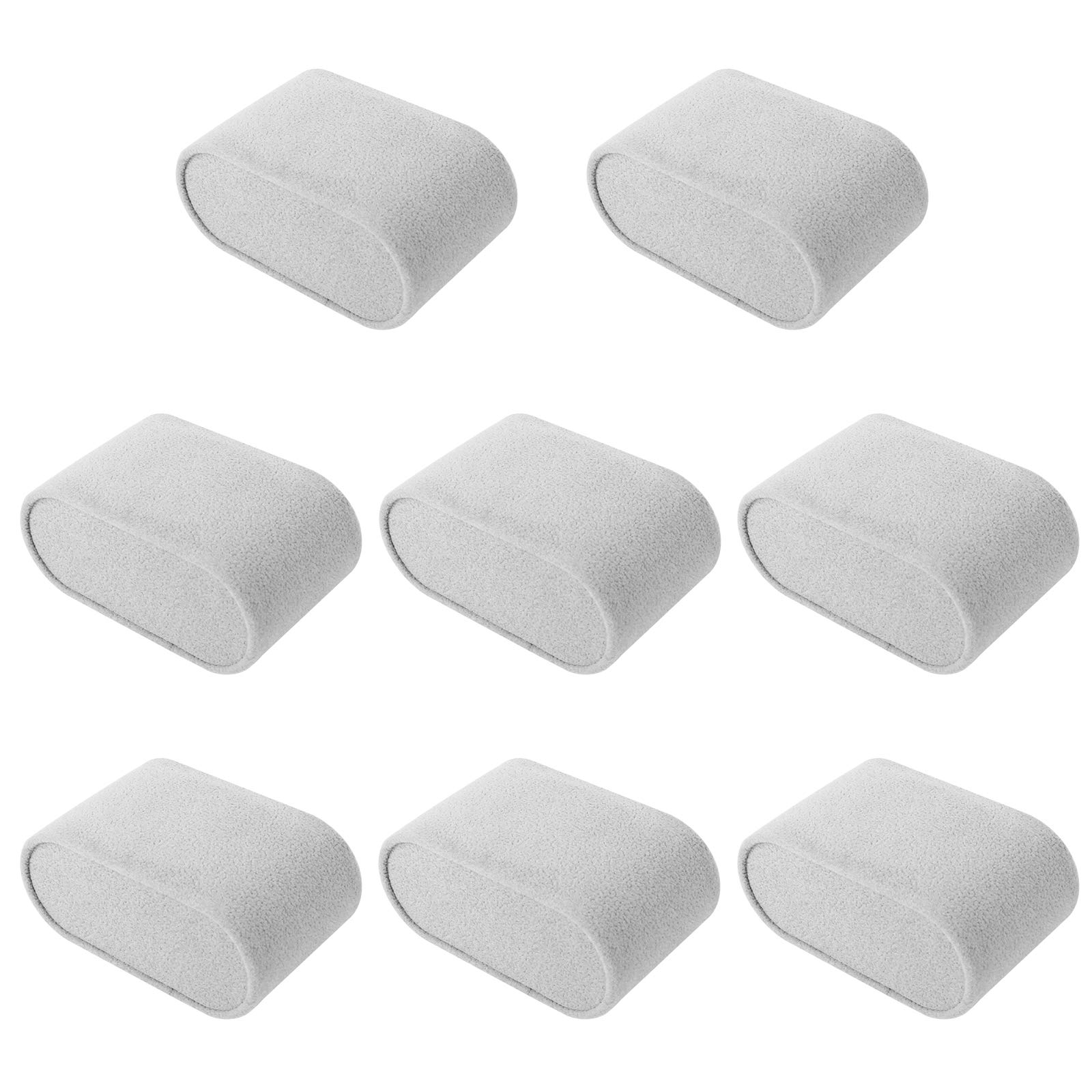 Jubaopen 8PCS Watch Display Cushion Bracelet Watch Pillow Holder Watch Pillow Display Collection Velvet Watch Cushion for Watches Bracelets and Other Jewelry(7.2×4.5×3.6cm, Gray)
