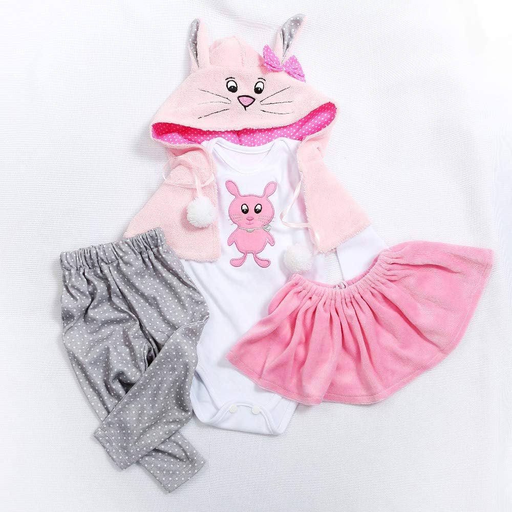 NJ Reborn Baby Dolls Clothes 22inch Girl Sets, Doll