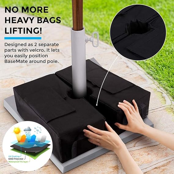 K.K Desmontables Paraguas Cuadrados Peso Base Sacos de Arena con Velcro