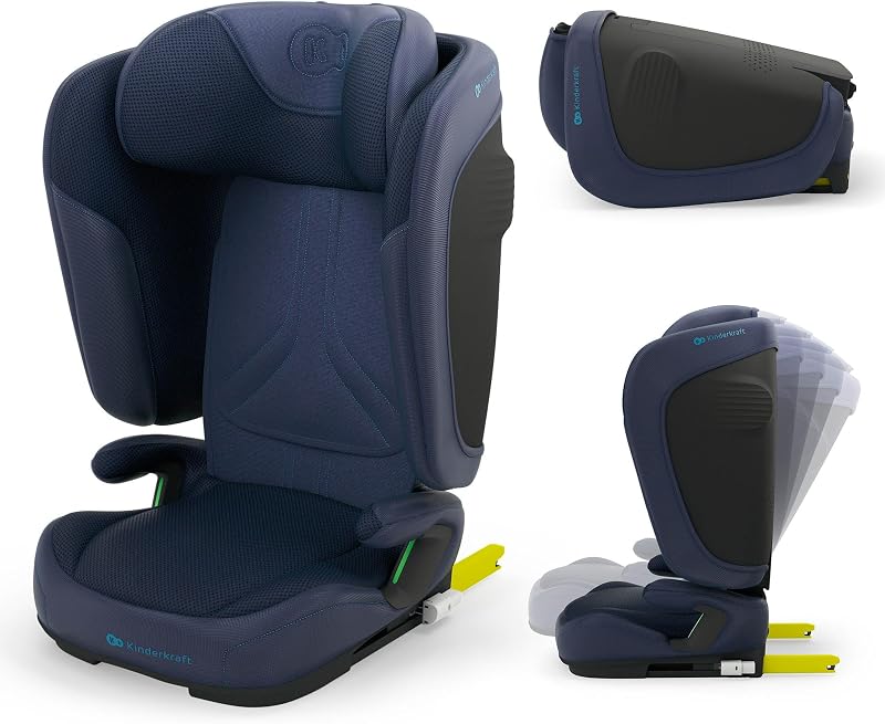 UNITY 2 i-Size, Cadeira auto dobrável 100–150 cm, De aproximadamente 3,5 a 12 anos, Apoio de cabeça ajustável, Estofado com sistema AIR FLOW, Ajuste de encosto em 5 posições, Azul