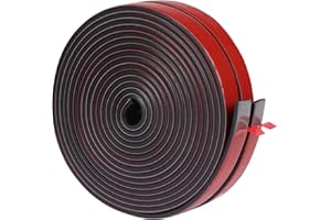 NABOWAN Neoprene Self Adhesive Rubber Sheets, Rolls & Strips, 1/8" (.125") Thick x 1/2" Wide x 120" Long, Perfect for Shock Absorption Gasket, DIY Projects, Rubber Strip Adhesive Back(2 Pack)