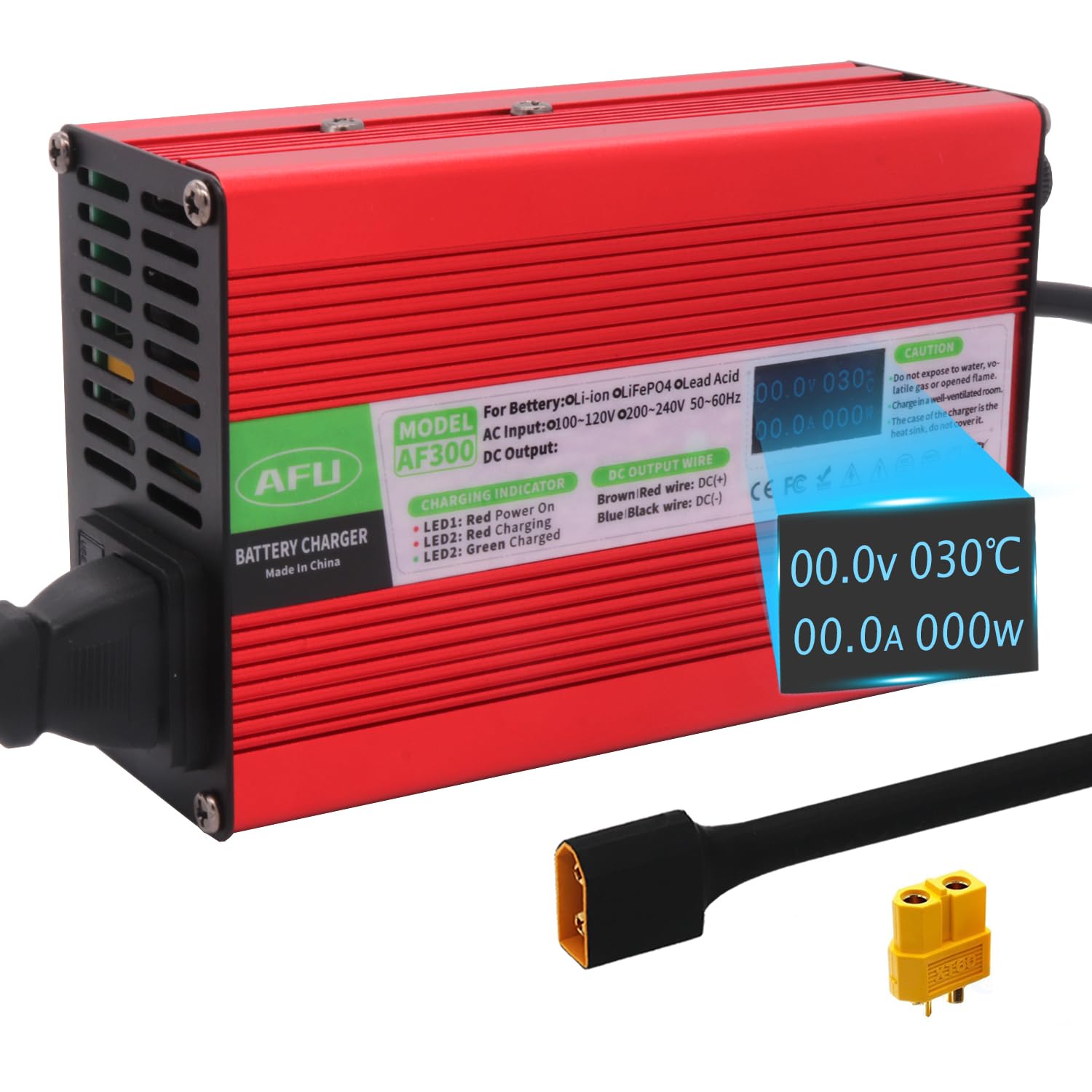 Photo 1 of 58.8V 5A Li-ion Charger with OLED Display for 14S 52V Li-ion Battery Smart Battery Charger?DC XT60 Male Connector?
