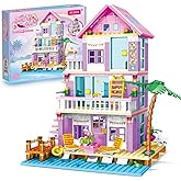 PUSITI Seaside Villa Building Set 573 Pieces Toys for Girls Building Blocks House Beach Villa Construction Bricks Holiday Cottage Bricks Toys for Girls Age 6+