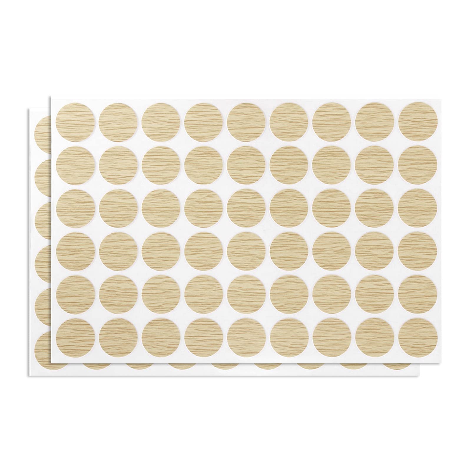 DTGN 21mm(Dia) Screw Hole Cover Stickers - 2Sheet 108pcs - Good for Furniture Wardrobe Chair - PVC Waterproof Hole Caps - Light Khaki
