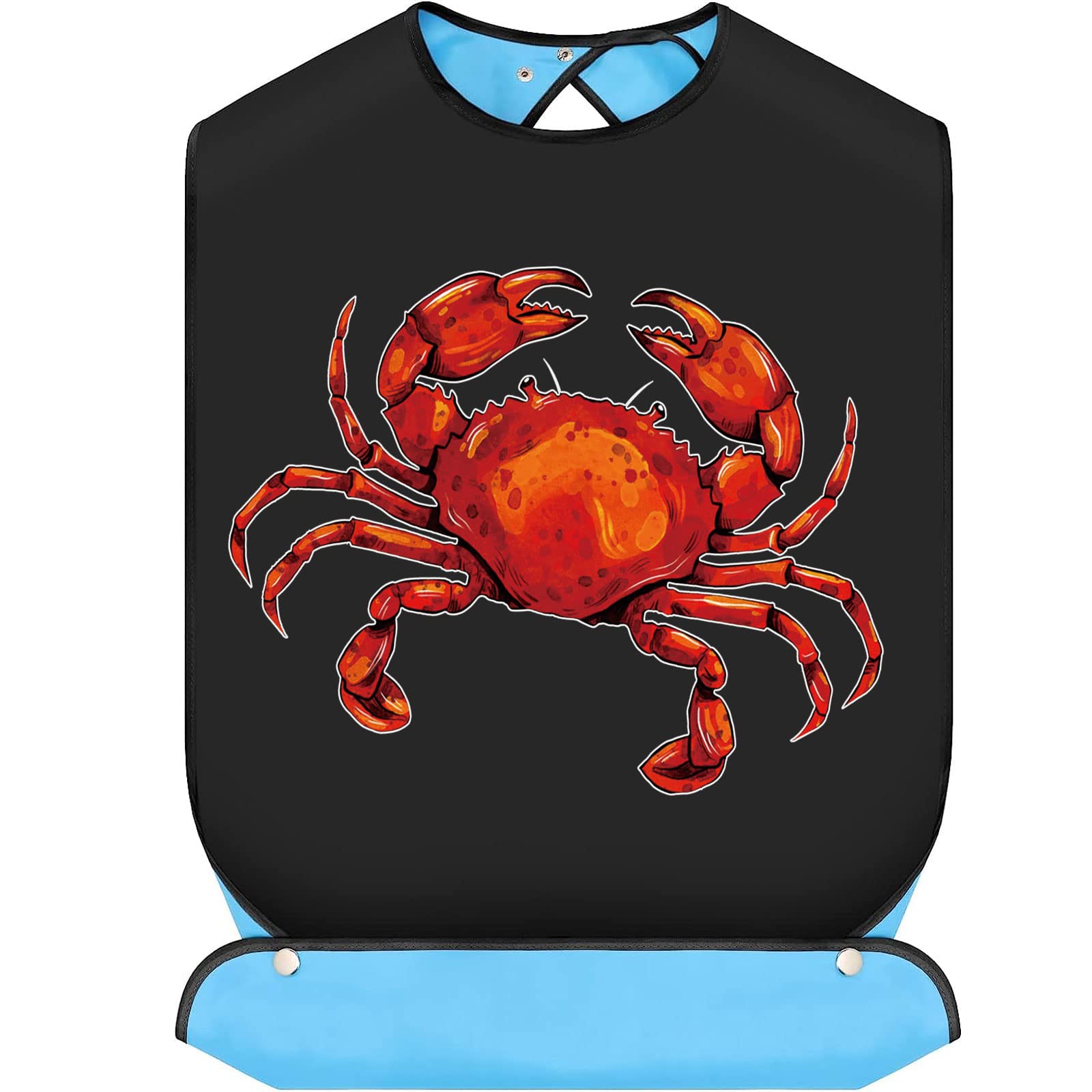 BWWKTOP Crab Bibs For Adults Crab Adult Bibs With Crumb Catcher Adjustable Dining Eating Clothing Protectors For Adults (Crab Bibs)