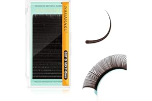 NAGARAKU Dark Brown Color Eyelash Extensions 0.07mm D curl 7-15mm Mix Tray Individual Lashes Classic Faux Mink Volume 20 rows